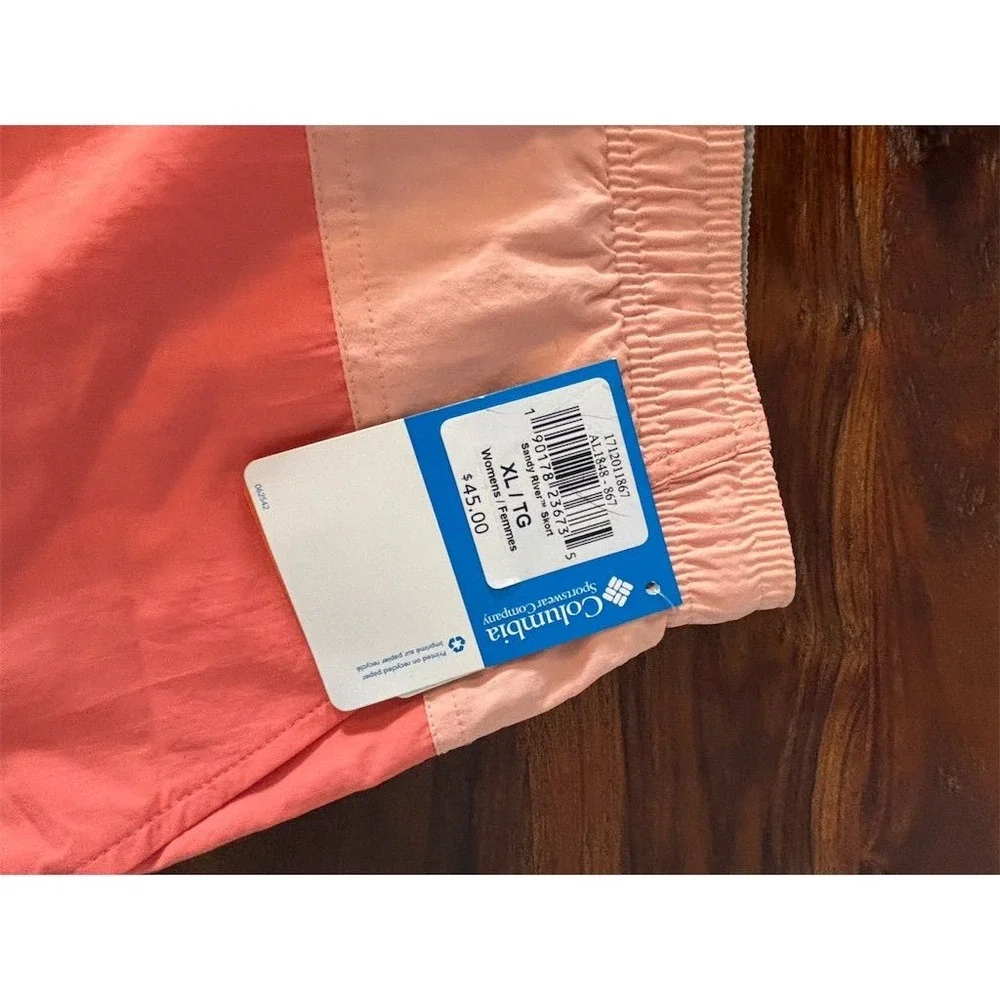 Columbia Two-Tone Coral and Light Peach Athletic Shorts - Picture 2 of 9